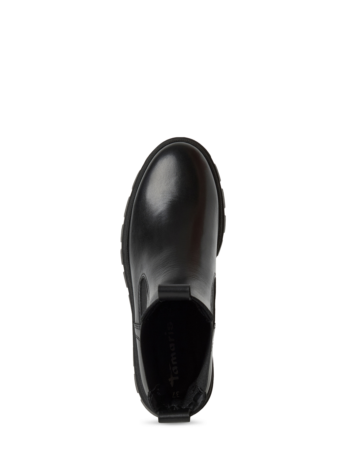 Tamaris Black Leather Wedge Chelsea