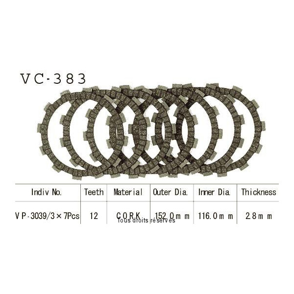 Kyoto - Disques garnis d'embrayage VC383