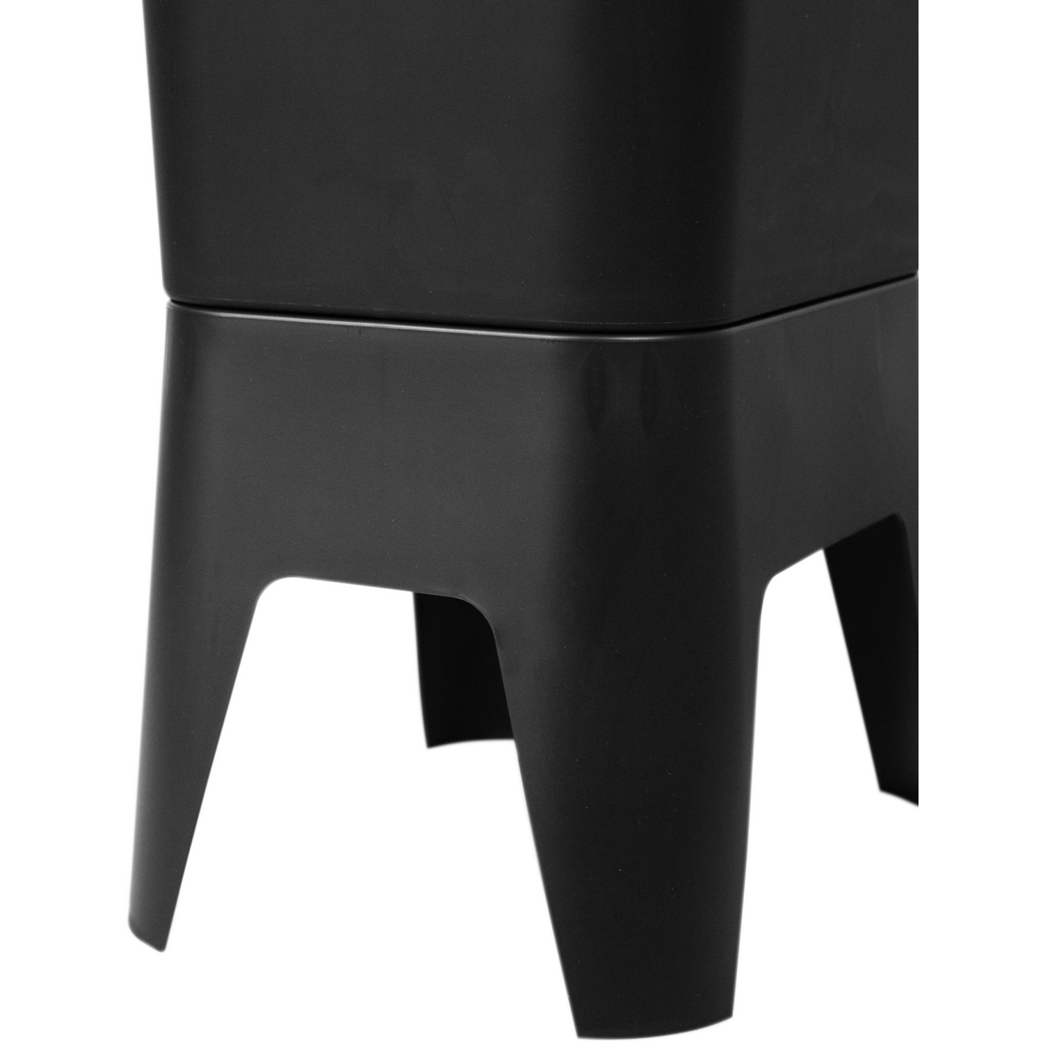 Bonton Circubin, Afvalbak, Dichte deksel, gerecycled PP, 40l, 76x30x41cm, zwart