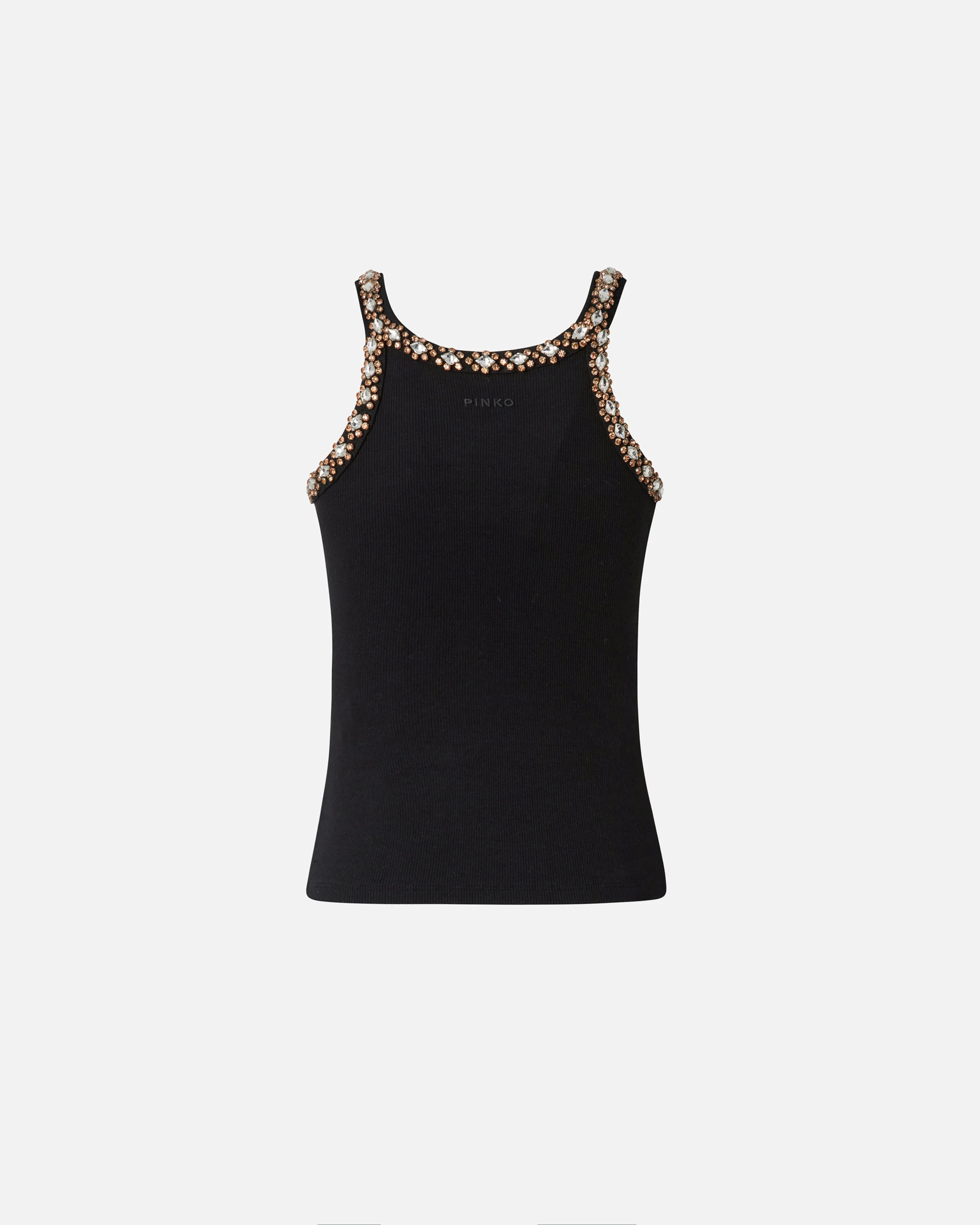 Débardeur avec broderie bijou | Noir