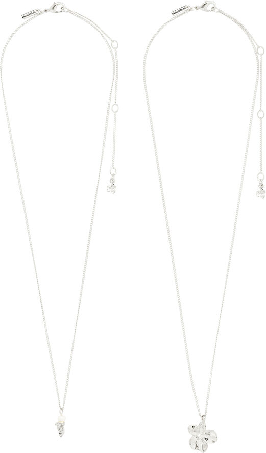 Pilgrim ZHURI recycled necklace 2-in-1 set silver-plated Sølv