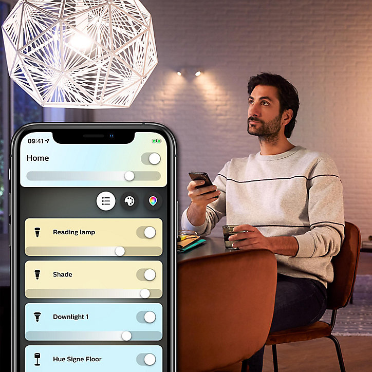 2 ampoules LED connectée Philips Hue IP20 GU10 1100lm 11W blanc