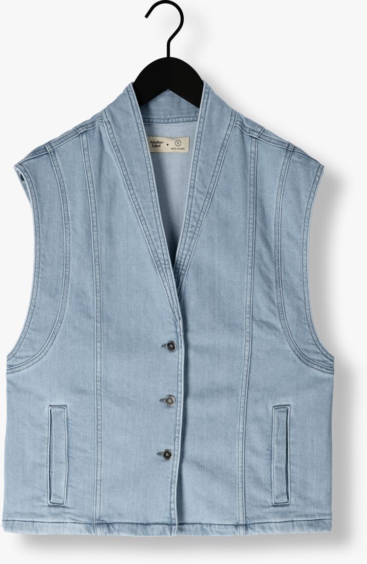 ANOTHER LABEL blauwe another label gilet unni denim vest