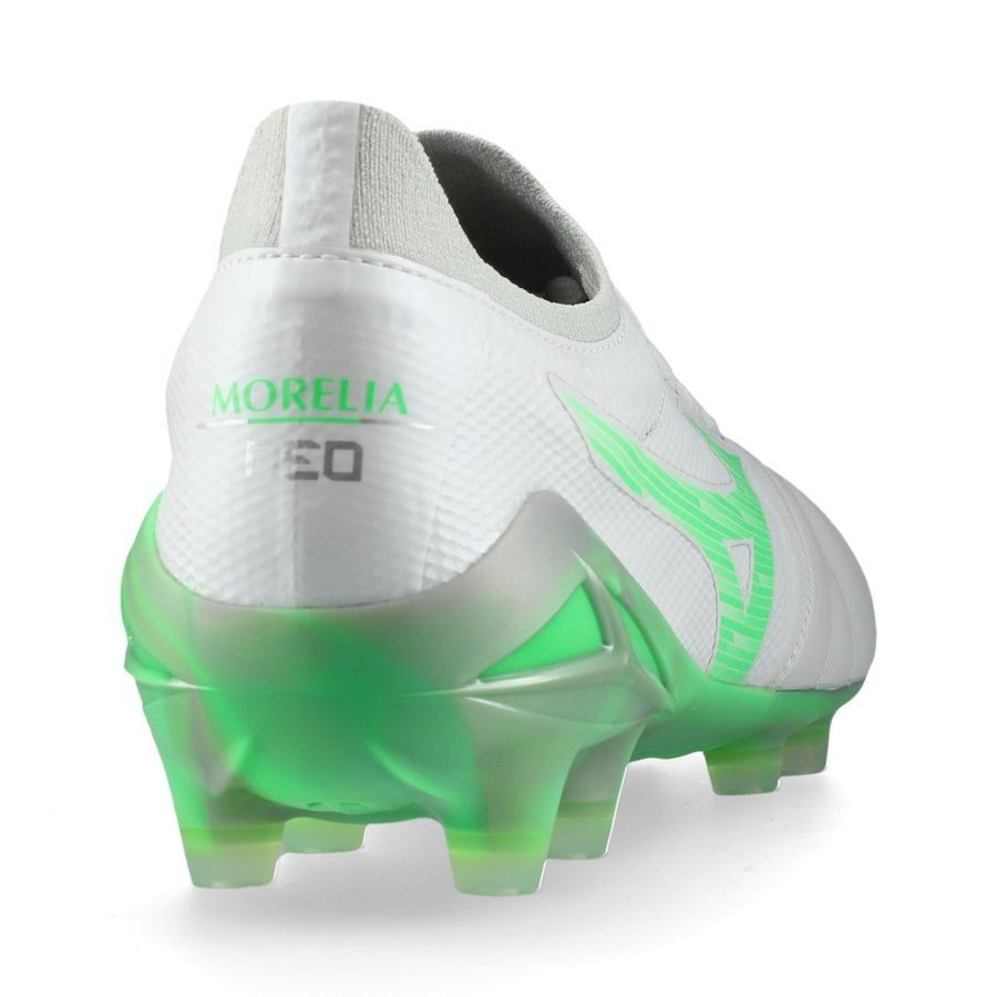 Mizuno Morelia Neo IV Beta Elite FG/AG Frontier - Blanc/Vert Néon/Cool Gray
