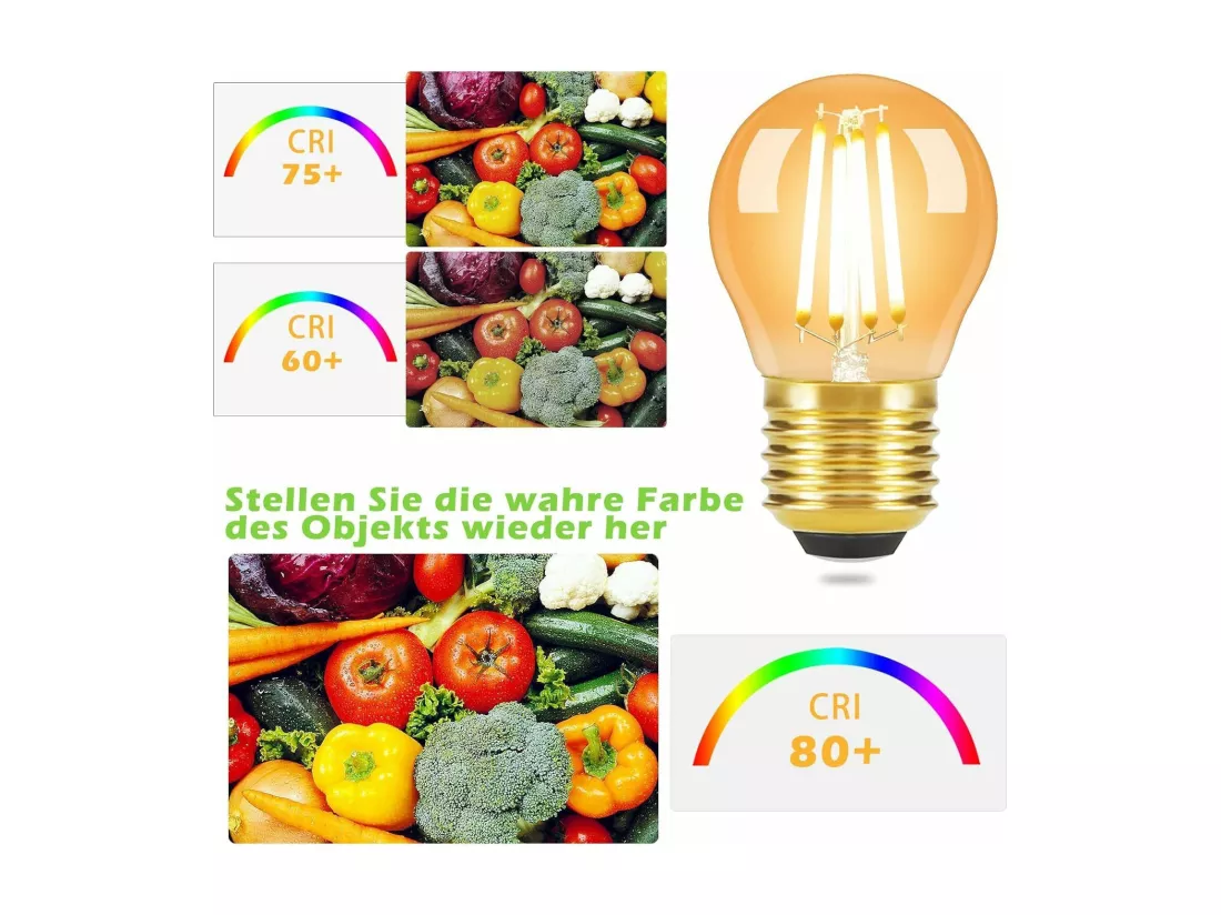NETTLIFE Lot de 6 ampoule E27 LED Filament : G45 Vintage ampoule， Edison Retro ampoule ，blanc chaud 2700K Bulbs 4W