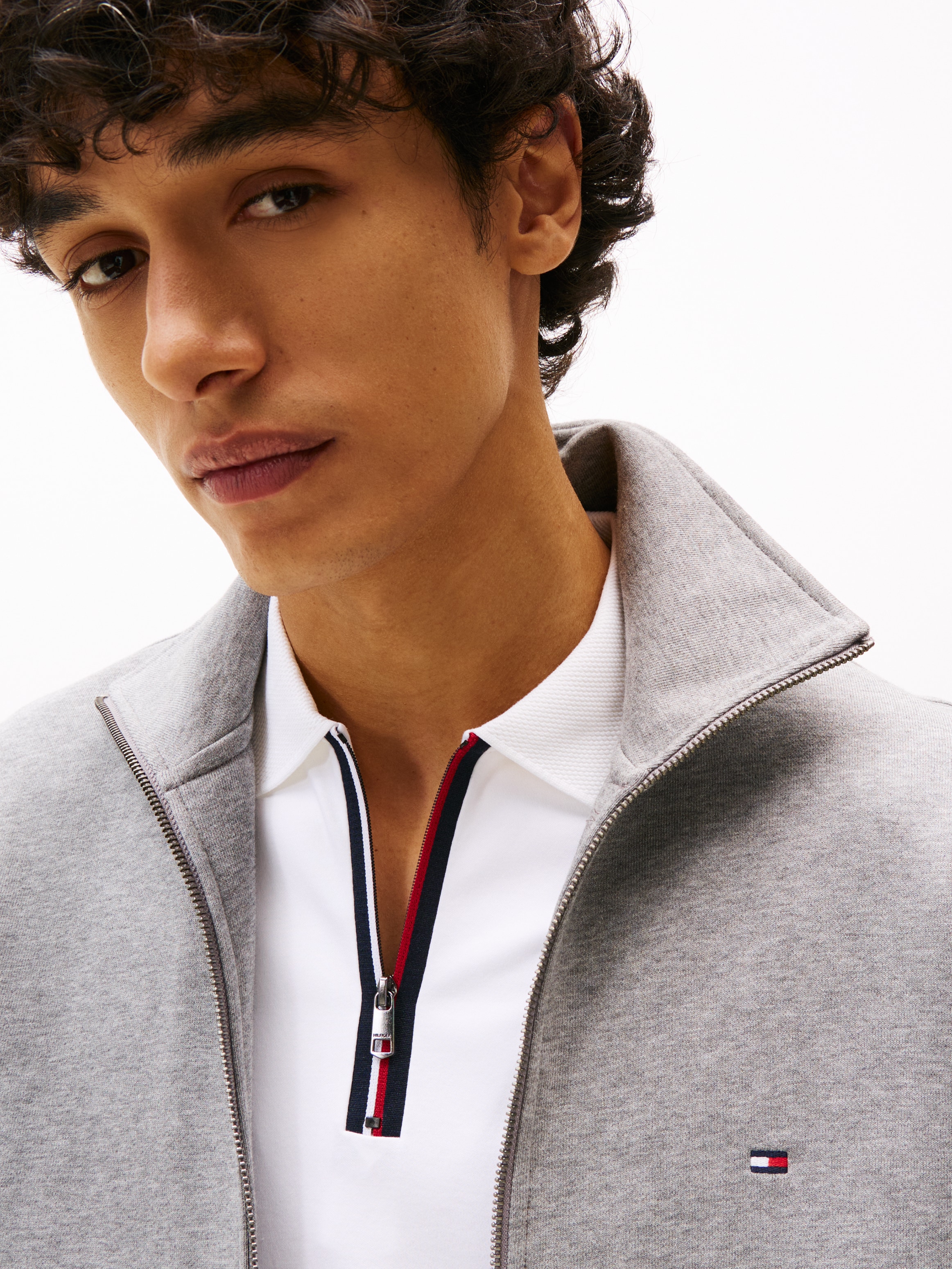 Tommy Hilfiger Sweatjacke »ESSENTIAL TERRY ZT STAND COLLAR«