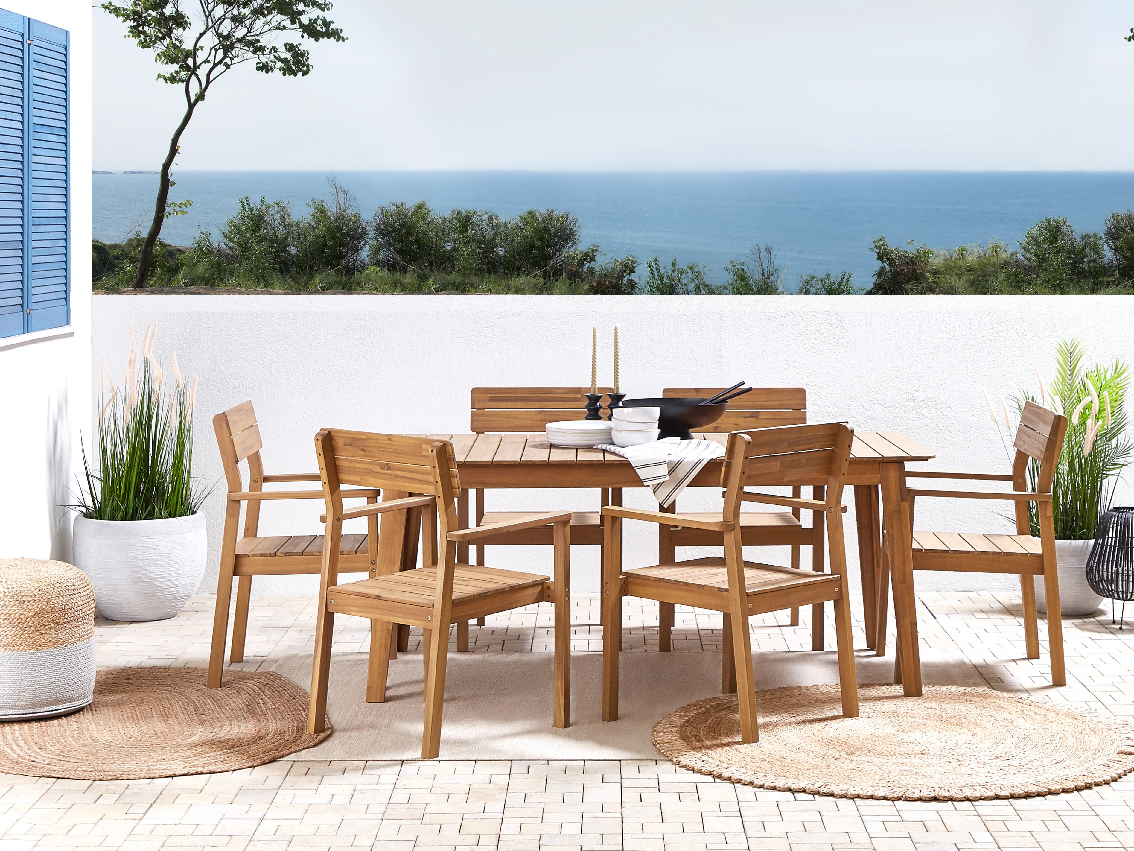 Tuin eettafel FORNELLI 180 cm 90 cm Acaciahout Bruin