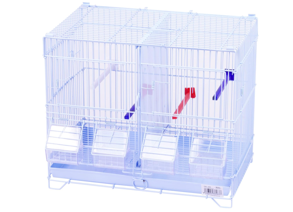 Gaiola metálica para criação de pássaros com comedouro. Gaiolas para pássaros. Gaiola metálica para criação de pássaros 39 * 26 * 34 cm