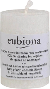 Eubiona Stumpenkerze weiss, 56 x 80 mm