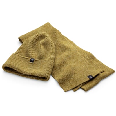 Kinder-Mütze Merino-Baumwolle-Seide, Ocker