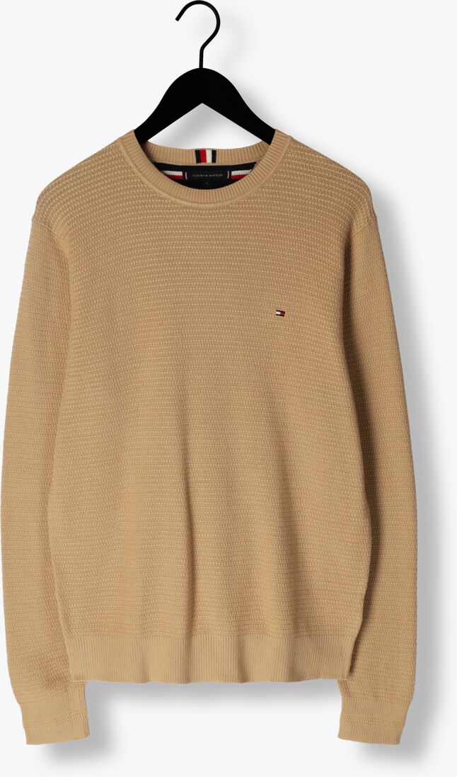 TOMMY HILFIGER khaki tommy hilfiger sweater interlaced structure crew neck