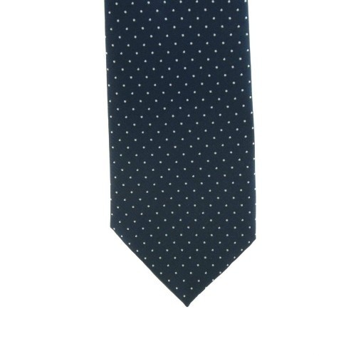 Gravata com alfinete de bolinhas para competição equestre, azul marinho/branco