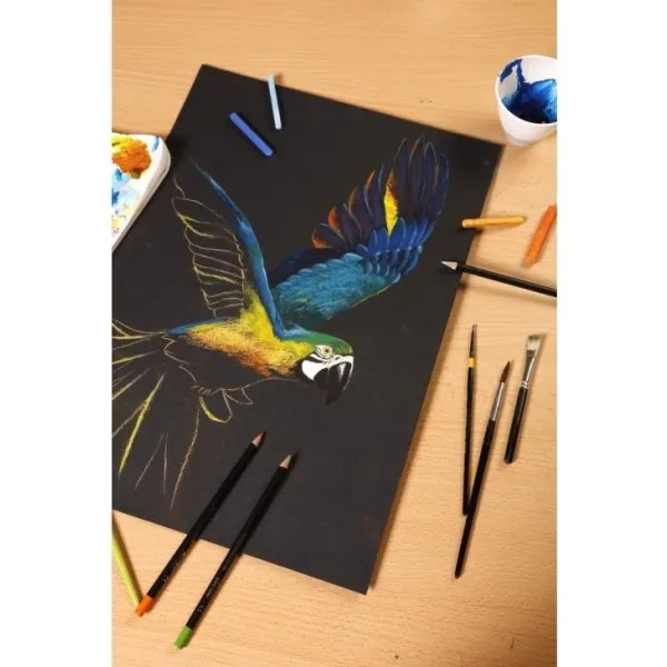 Paint-On Blok A5 250g med 20 ark sort papir, multi teknik, toplimet tegneblok