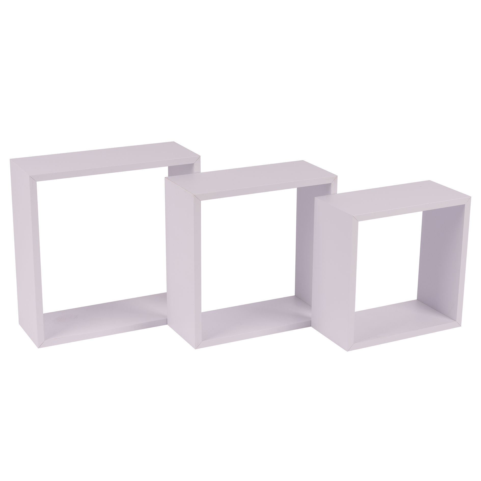 3er-Set Wandregal - weiß - MDF
