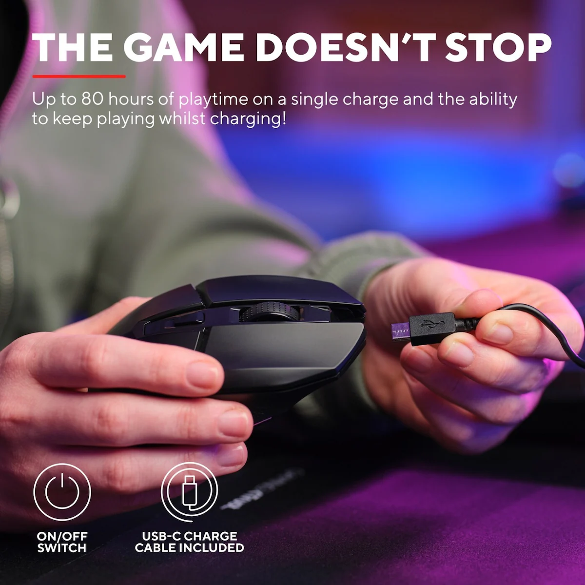 Trust GXT 112 Felox Wirless Gaming mouse + mousepad Svart