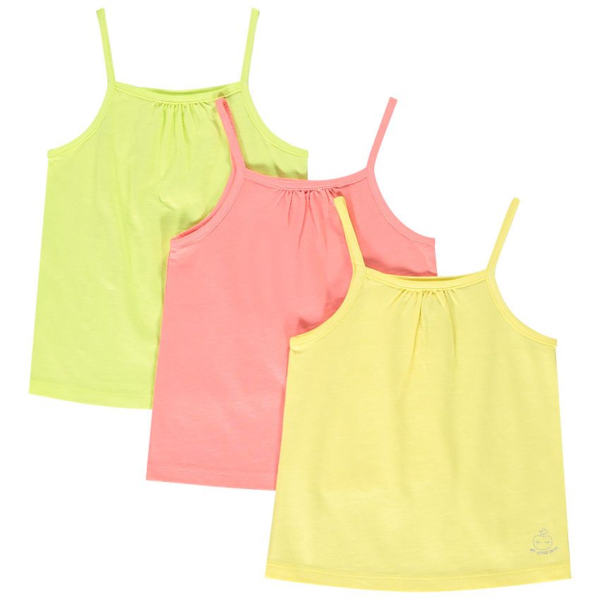 Lot de 3 débardeurs unis pour bébé fille - Vert