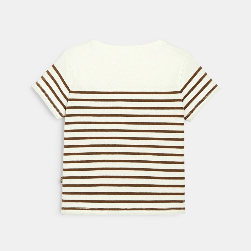 T-shirt marinière marron bébé garçon Marron