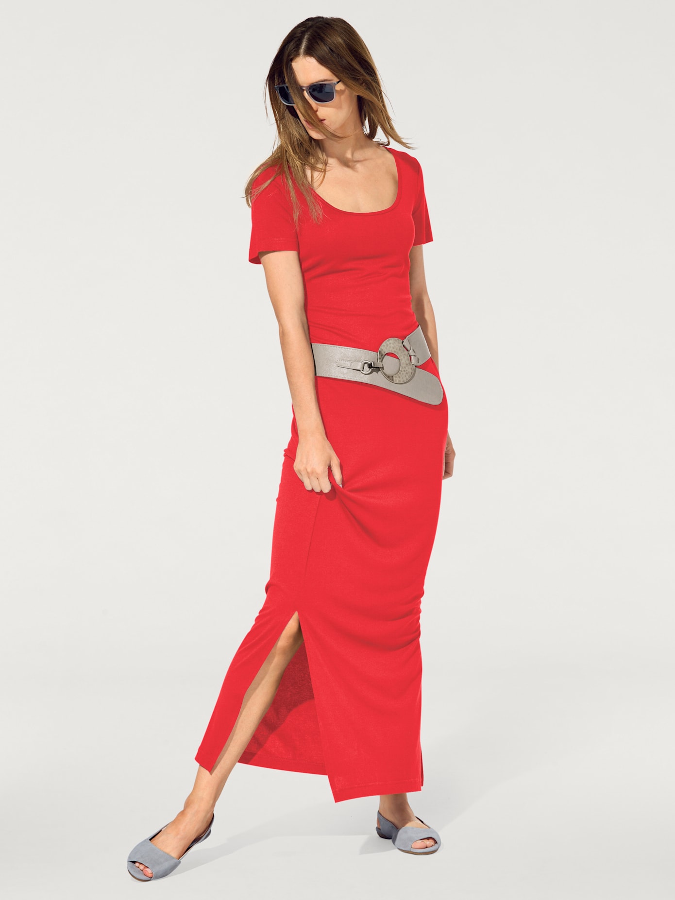 Robe en jersey coupe longue tendance, idéale pour l'été