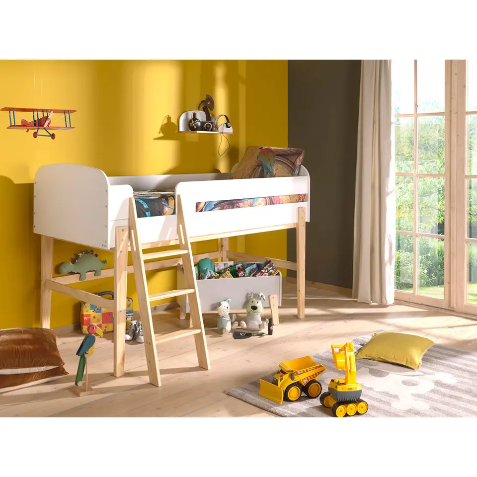 Vipack halfhoogslaper Kiddy - wit - 204,4x129,4x120 cm