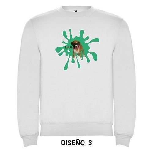 Moletom com mancha de tinta personalizável, branco