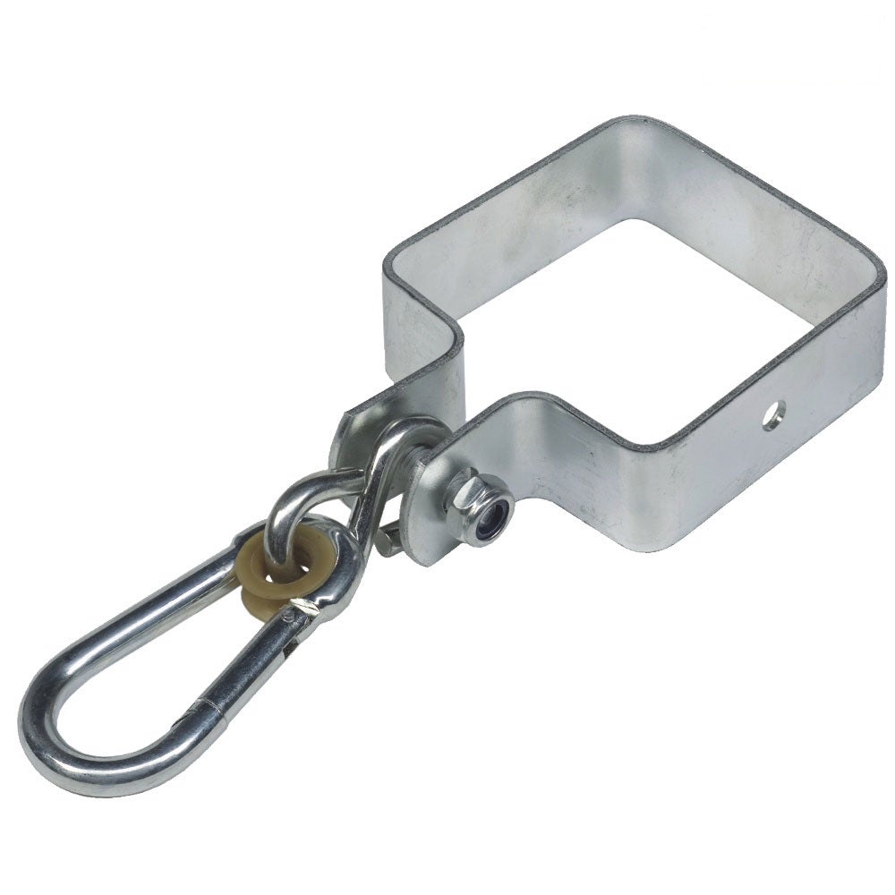 WICKEY Schommelaccessoire Schommelklem met karabijnhaak 9x9cm Vierkant voor speeltoren, schommelframe of klimrek