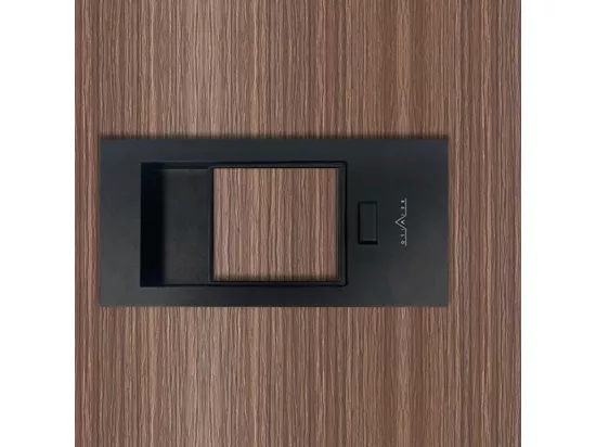 Bloc-porte pose fin de chantier collection Premium Miro avec poignée Exclusive noire, H.204 x l.63 cm, aspect chêne gris, réversible