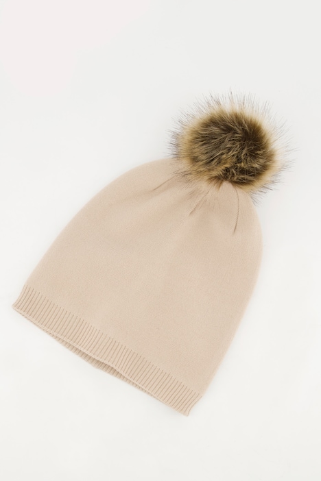 Strickmütze, kuscheliger Bommel, weicher Feinstrick