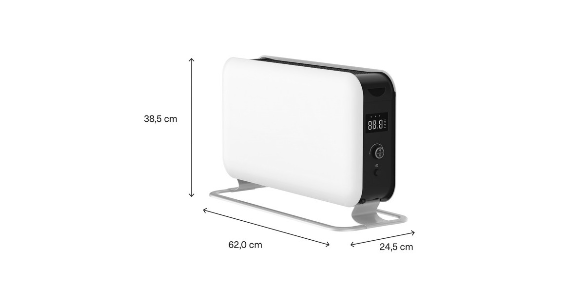 MillWiFi convectorkachel CO1500MAXWIFI3  (Wit/zwart, 1500 watt, Wifi + App Control)