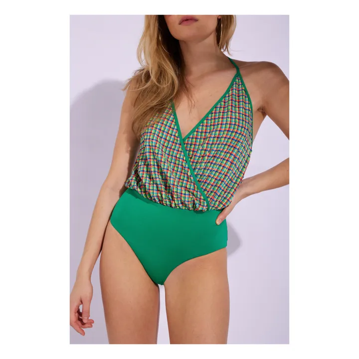 Albertine Maillot 1 Pièce Camarat Madras | Vert