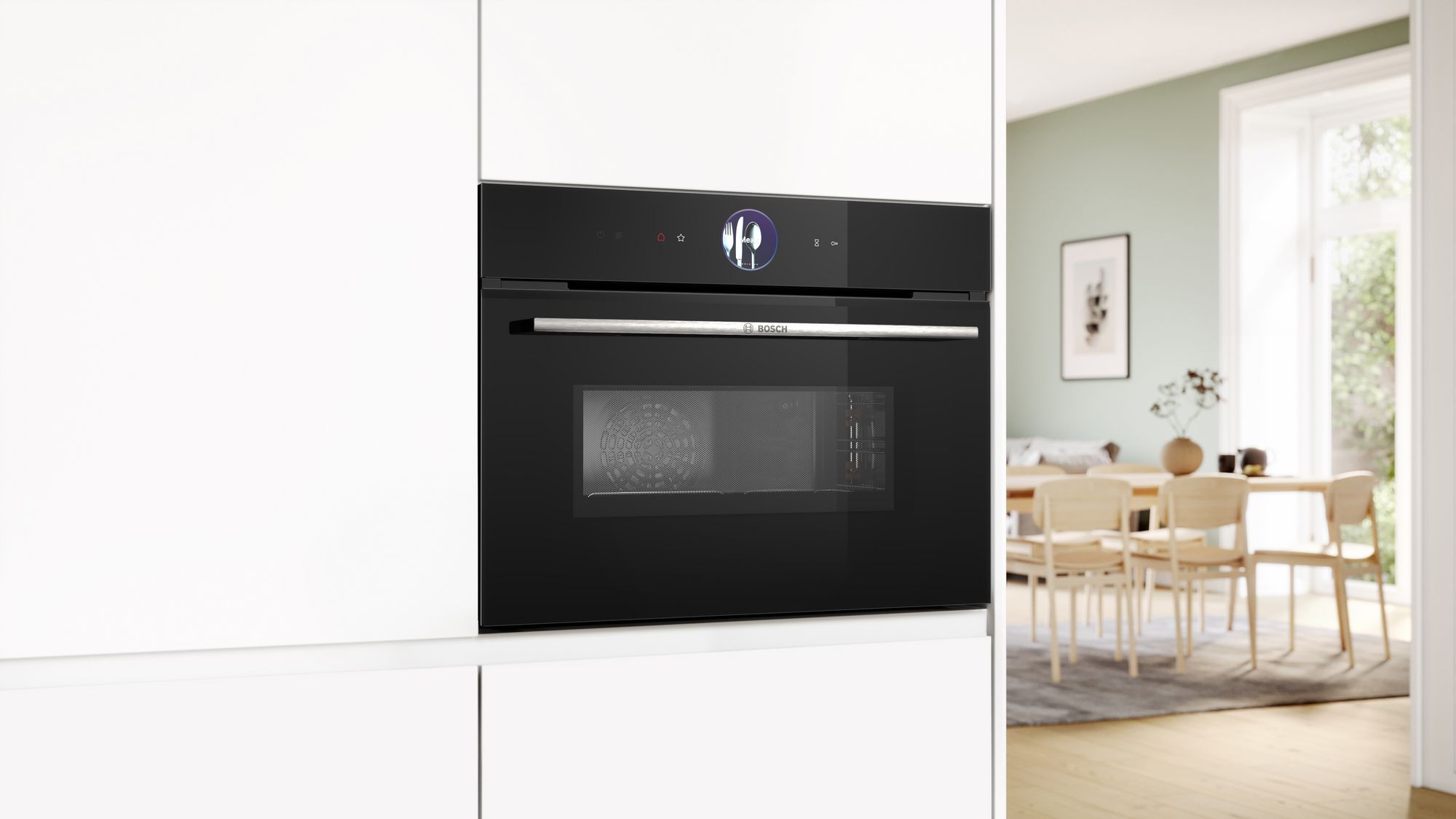 Forno compacto Série 8 com micro-ondas 60 x 45 cm Preto CMG7761B1