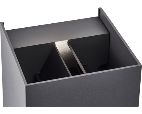 LED buitenwandlamp up/down 6,5W 700 lm 3000K 10x10 cm antraciet/grijs