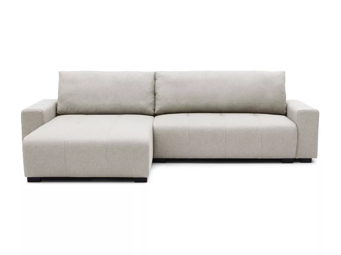 Canapé d'angle convertible élégant Malone Tissu Beige