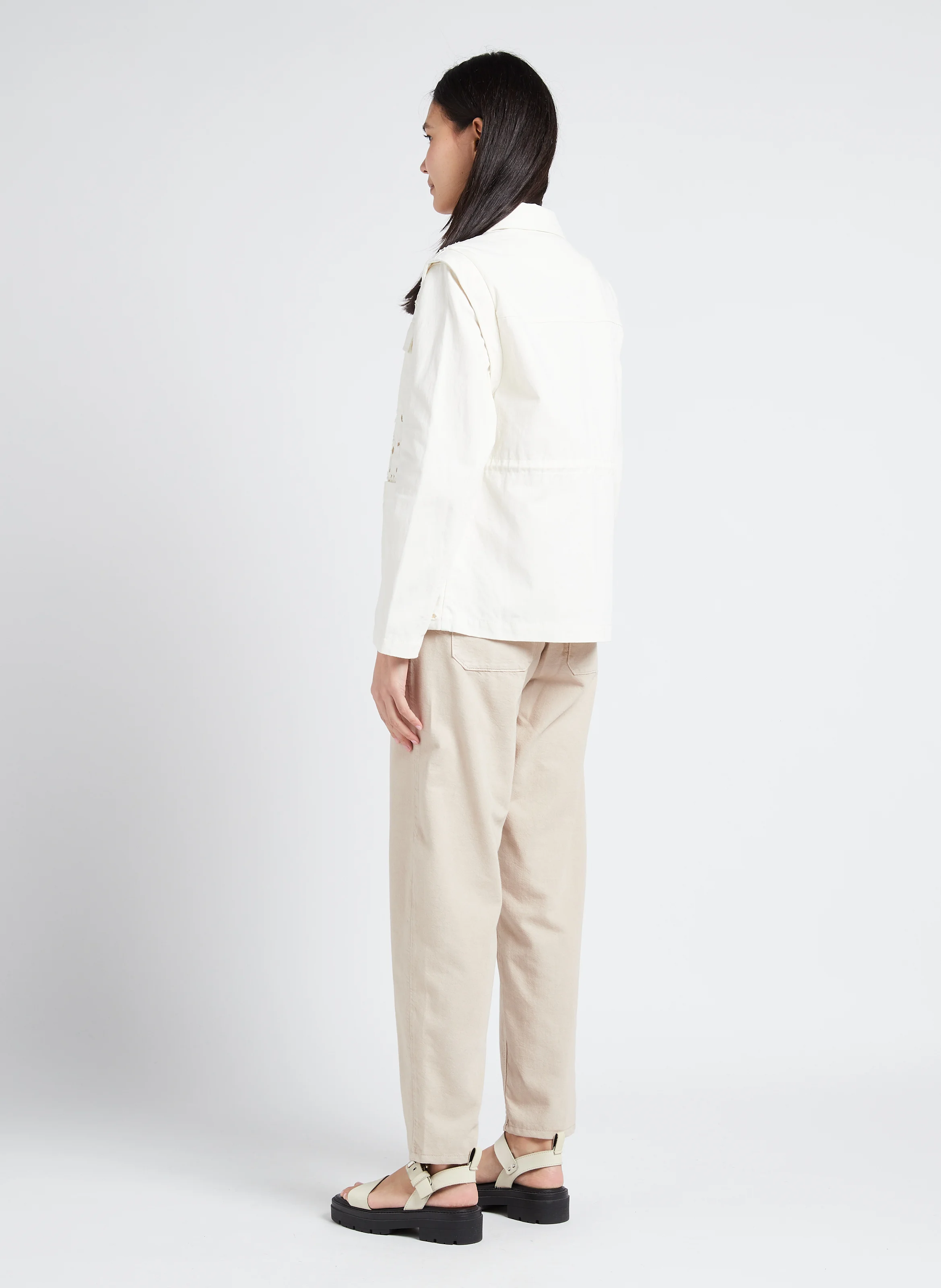 SOLFERINO - Pull col rond jacquard à volants | Rose