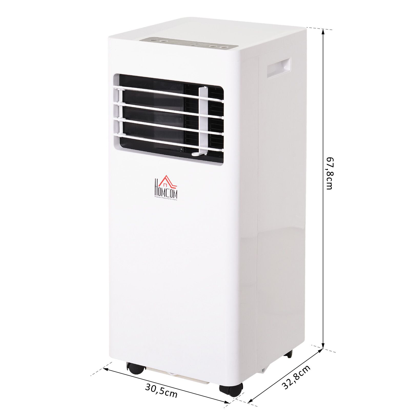 HOMCOM Mobile Klimaanlage mit 3 Modi und Fernbedienung weiß 30,5 x 32,8 x 67,8 cm (LxBxH)