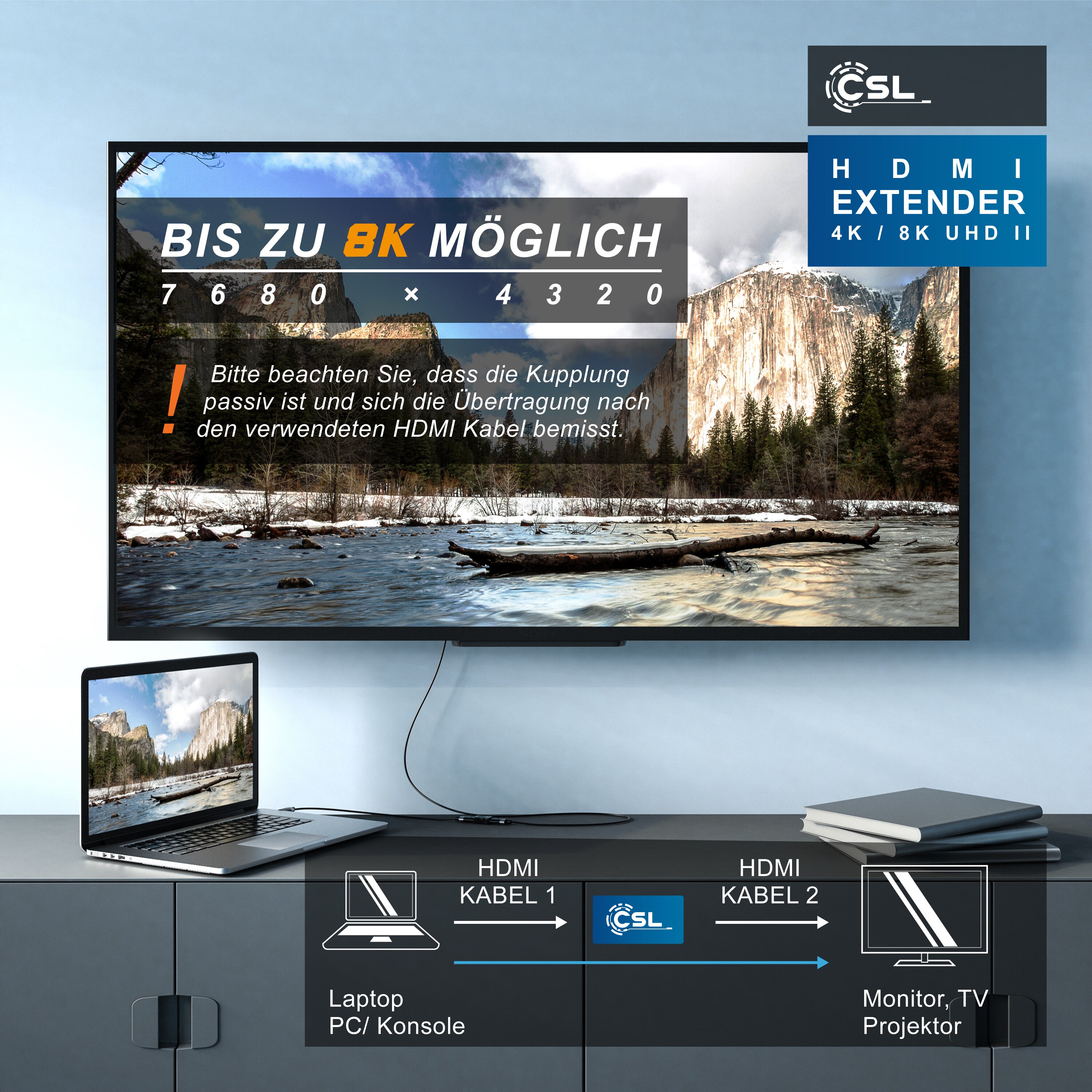 CSL HDMI-Adapter, Full HD - Verlängerung - Kupplung, HDMI-Buchse zu HDMI-Buchse