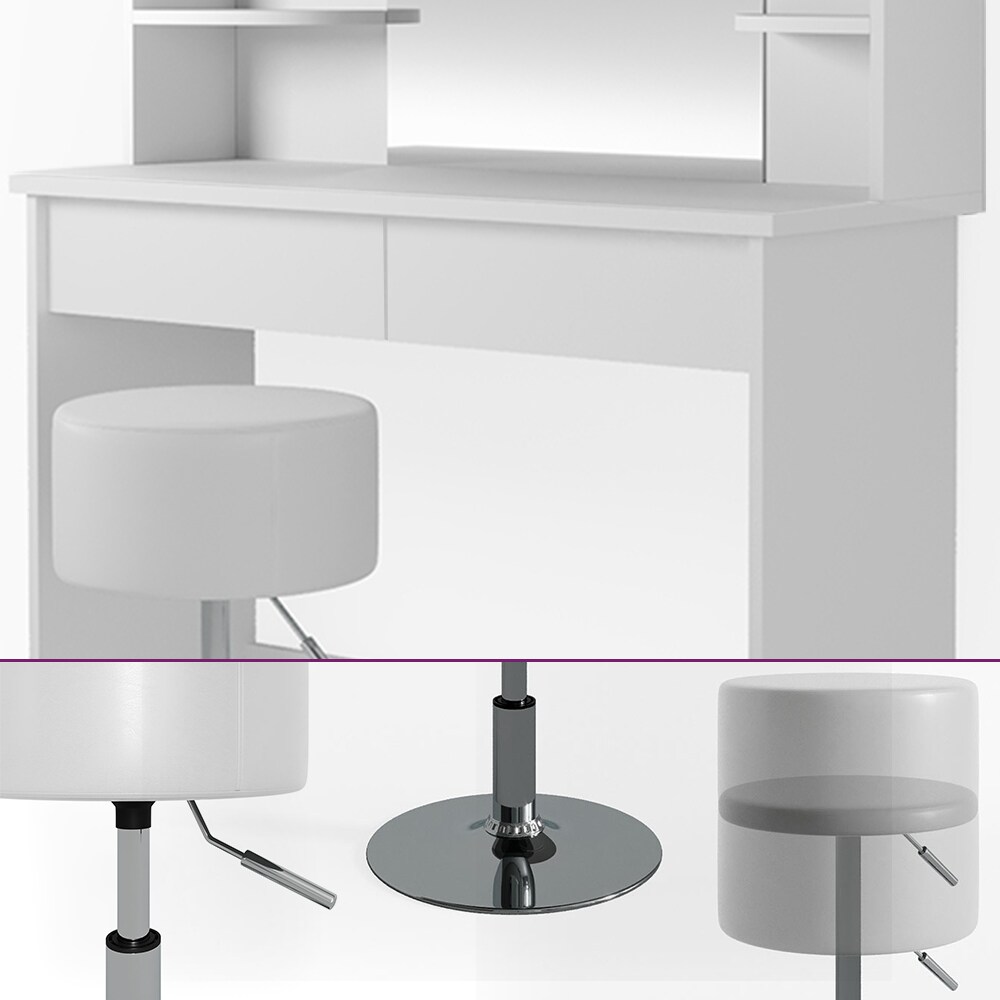 Vicco Schminktisch Charlotte Frisiertisch Frisierkommode Kosmetiktisch Weiß inkl. Designhocker