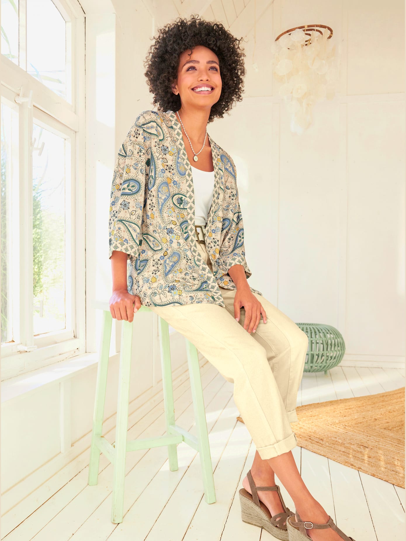 Veste chemisier motif paisley