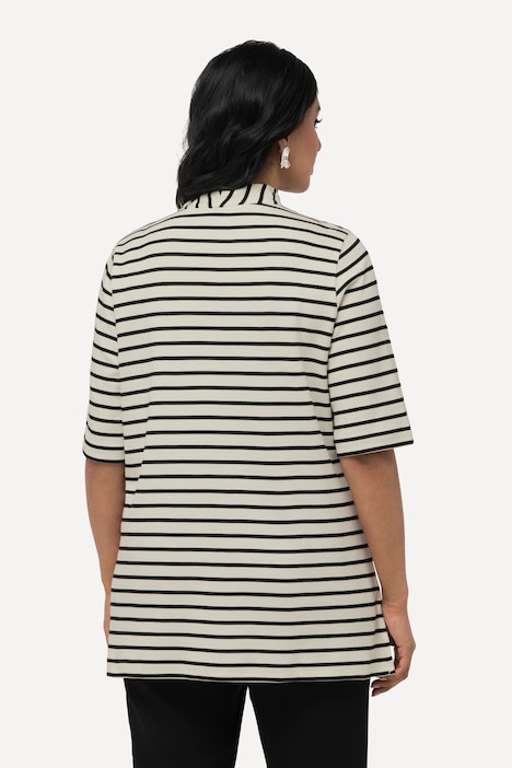 T-Shirt, Ringel, Pima Cotton, Kelchkragen, Halbarm