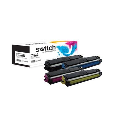 Cartouche laser compatible Brother TN247 - Pack de 4 - Noir, cyan, magenta, jaune - Switch