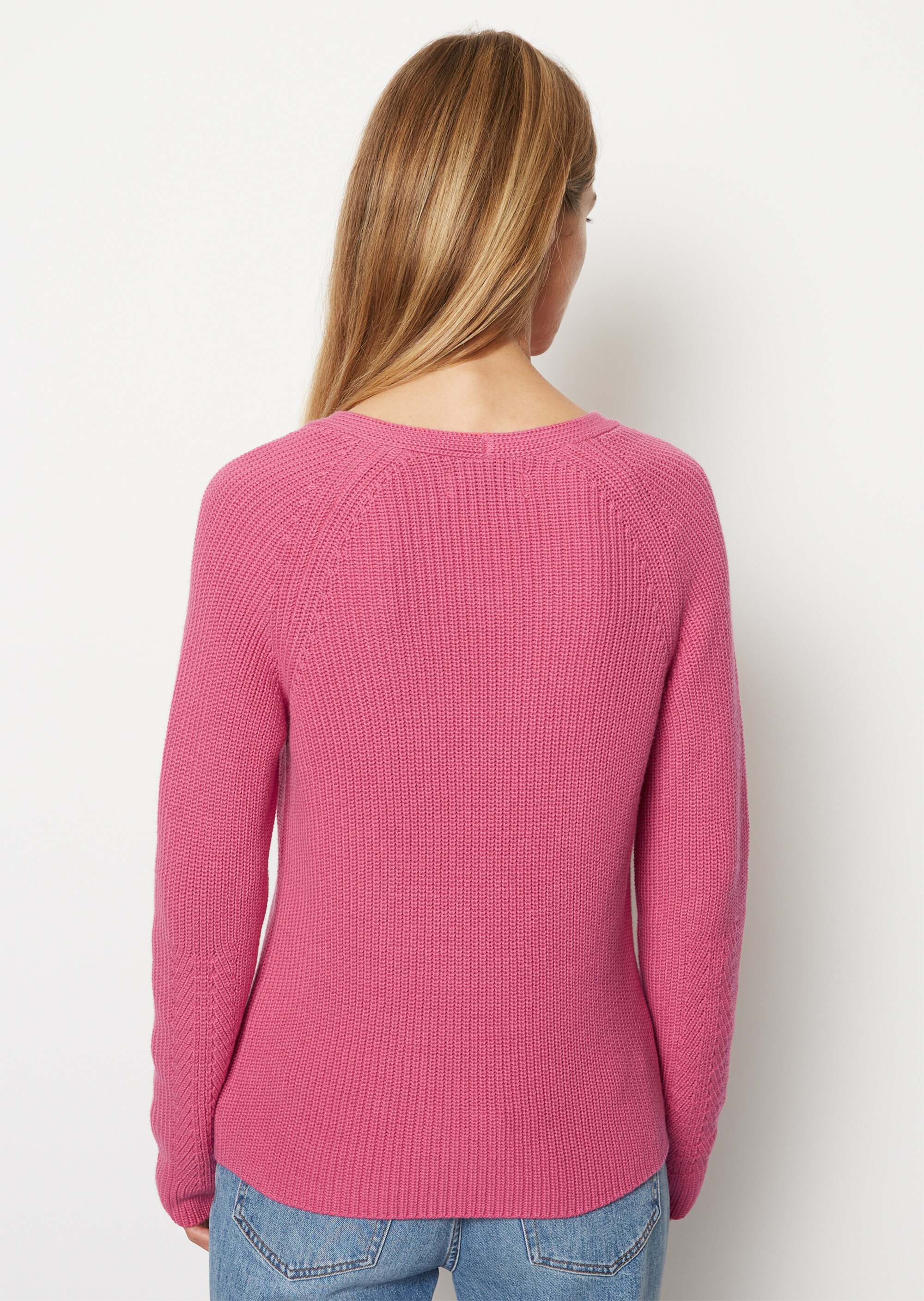 V-Neck-Strickpullover regularaus softem Baumwoll-Garn