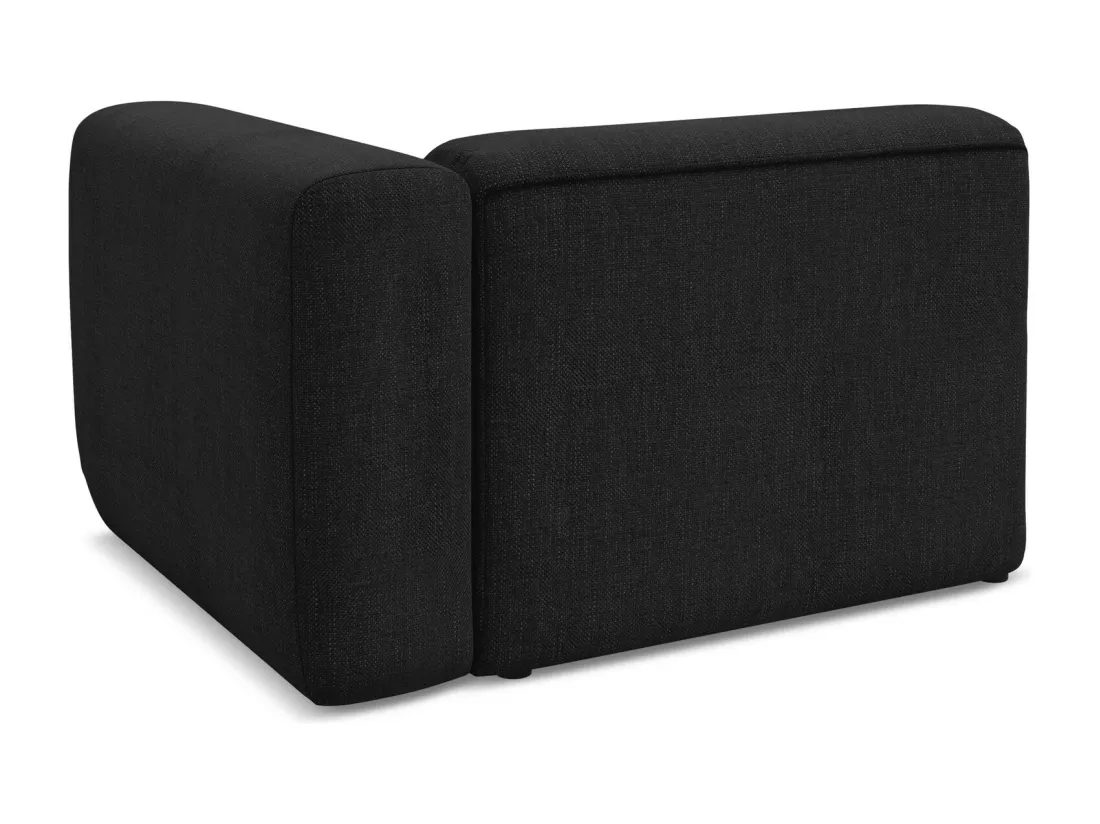 Module avec accoudoirs droit en tissu chenille - noir - EKAHI