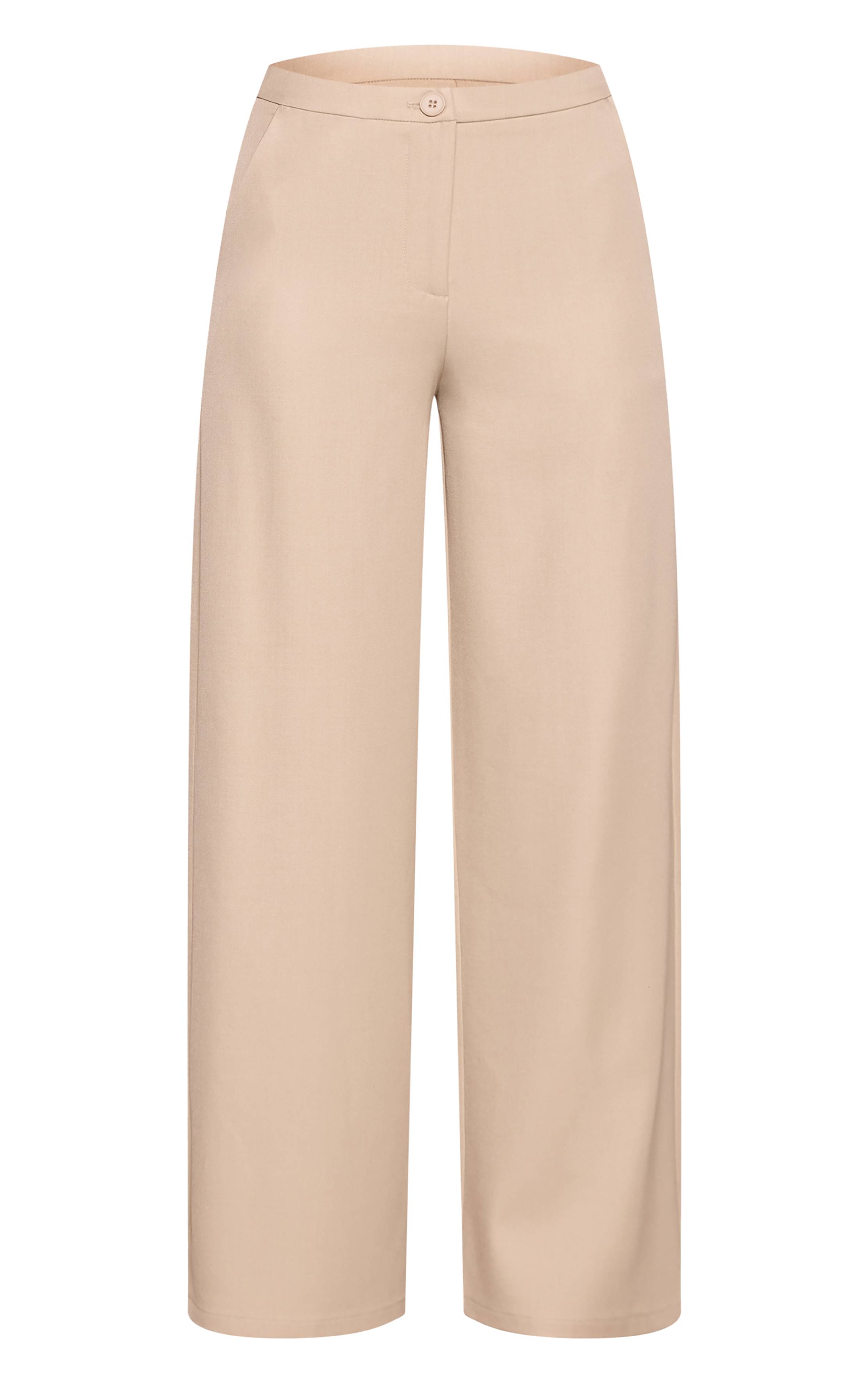 Amande Pantalon Large Taille Mi-haute Plissé En Tissu Tissé Ensemble Coordonné