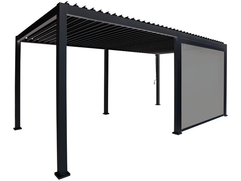 Creative Living Sichtschutz, ausziehbar, Schwarz, 4 m Seitenmarkise für Balkone und Terrassen