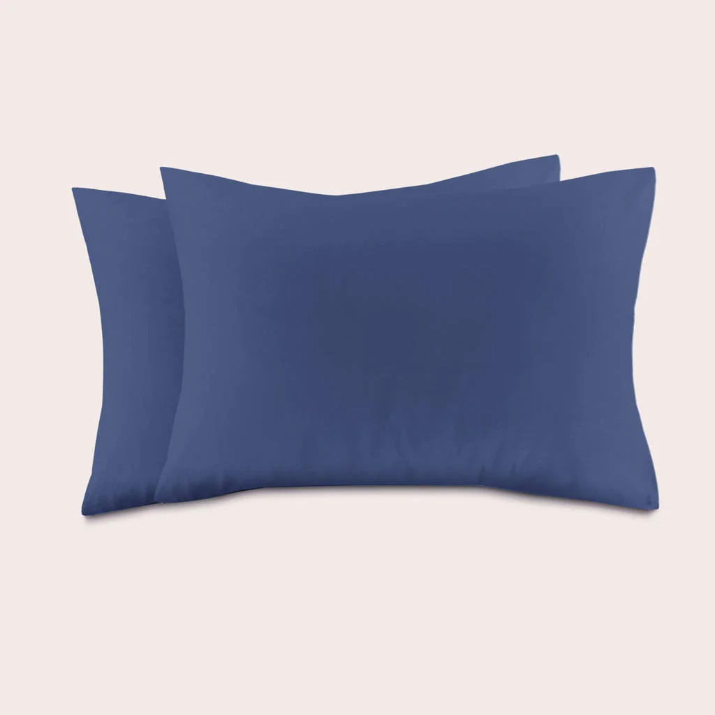 basis kussensloop donkerblauw (60x70 cm) (set van 2)