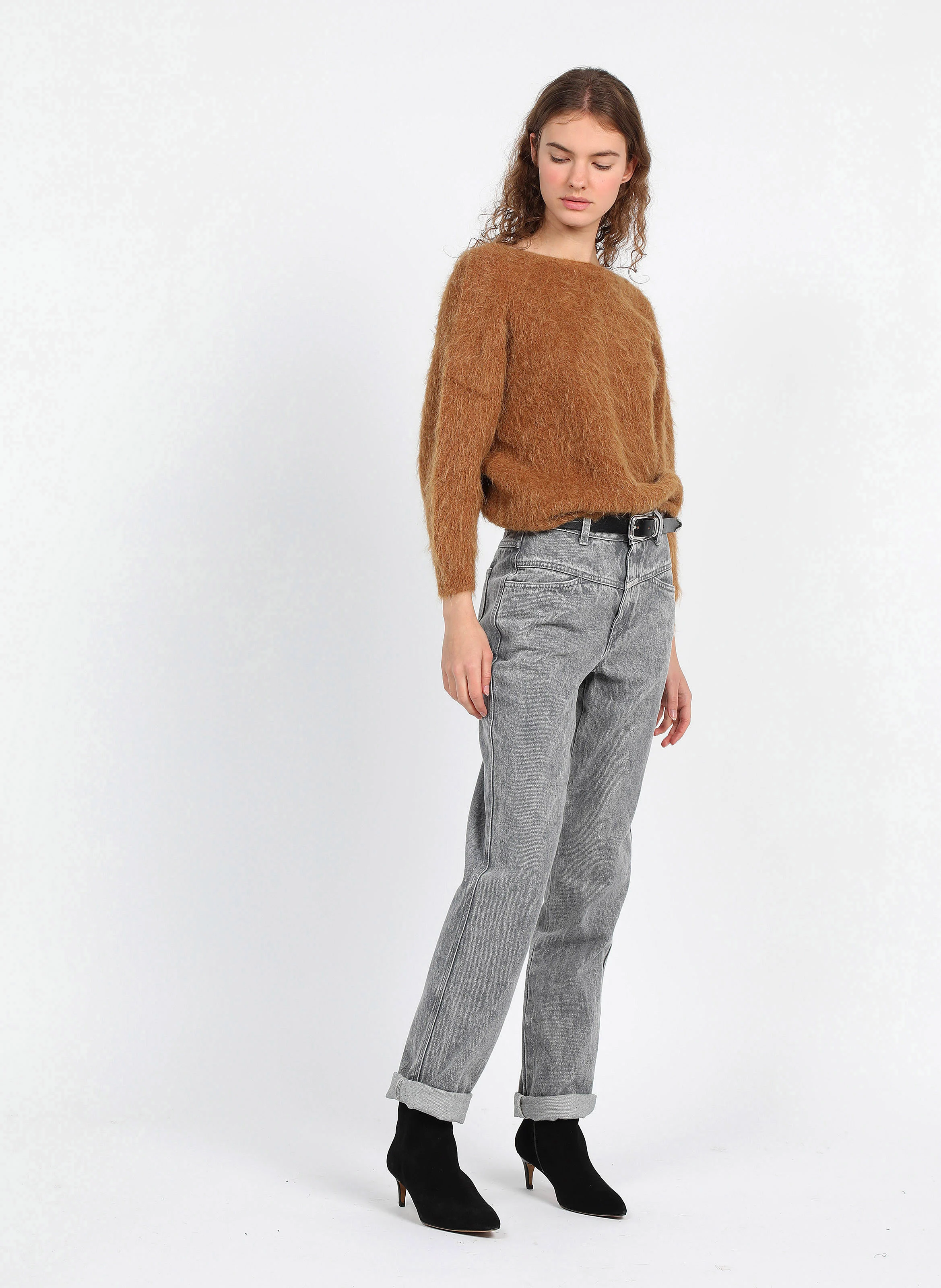 MARA - Bottines à bout pointu en cuir | Noir