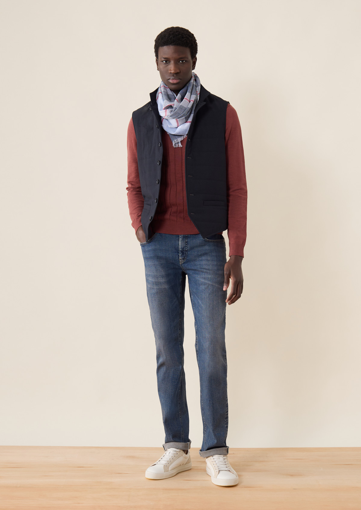 Jean skinny en coton mélangé stretch bleu ardoise