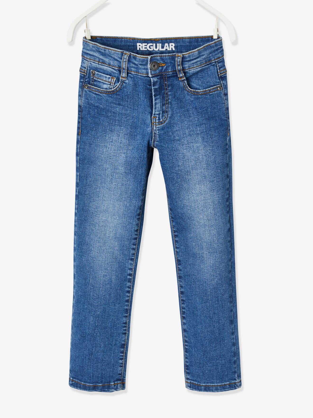 Calça jeans masculina MorophologiK, corte reto, quadril largo, lavagem azul escura