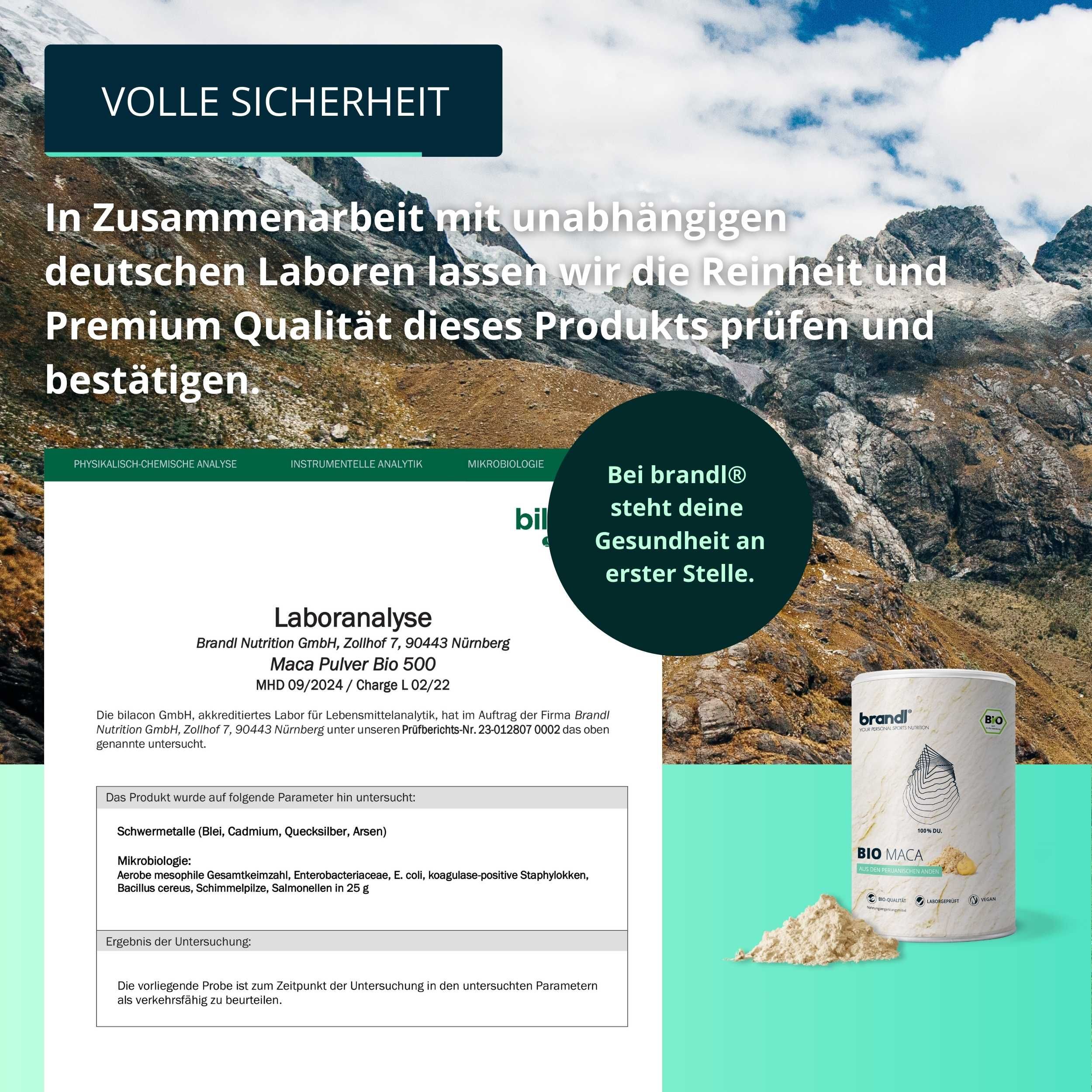 brandl® Maca Pulver Bio (maca powder) von der Maca Wurzel