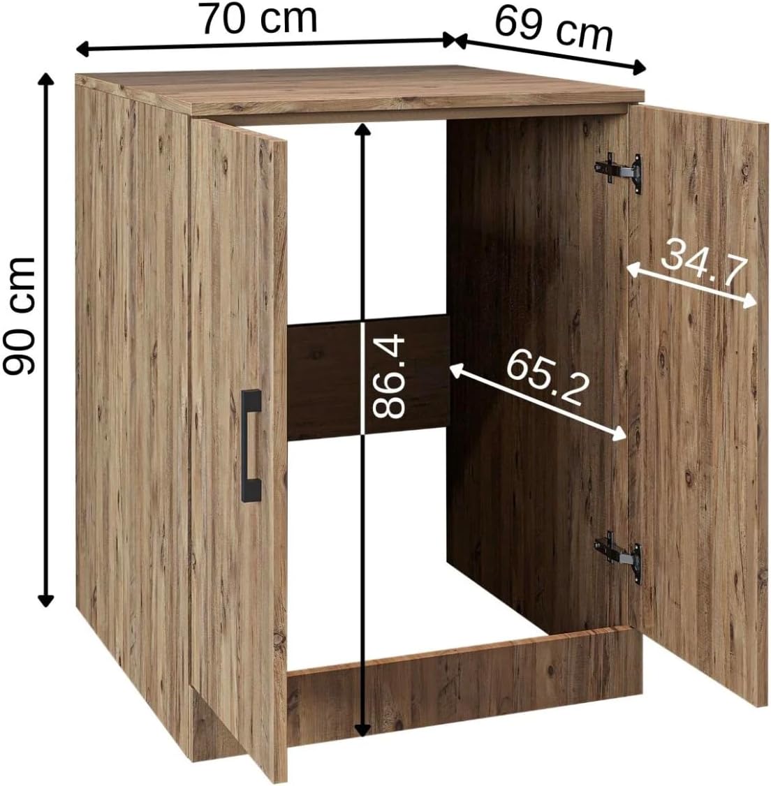 Badezimmer, Waschmaschinenschrank, Waschturm, Waschmachinenregal, Waschmaschinenüberbau - BHT: 70 x 180 x 69 cm (ohne Oberschrank, Weiß)