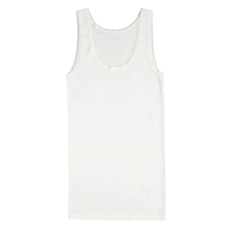 Women Top Merino GRAND COMBIN Pearl White
